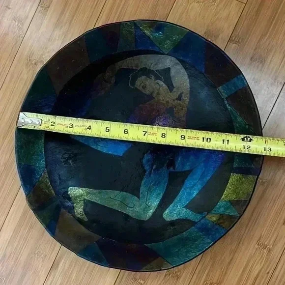 hand made pottery black iridescent” Hercules bowl “dish - Picture 10 of 11